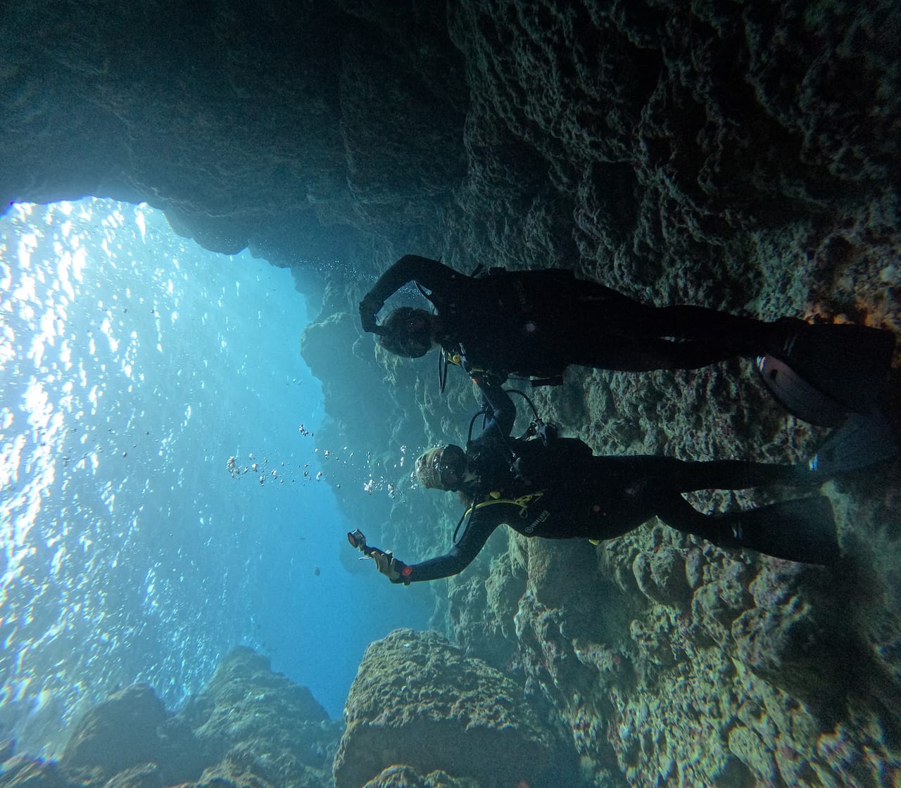 Blue Cave at Cape Maeda, Onna in Okinawa