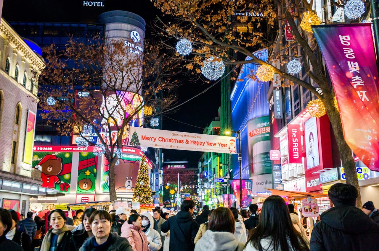 Myeongdong Shopping Street, Seoul in Seoul