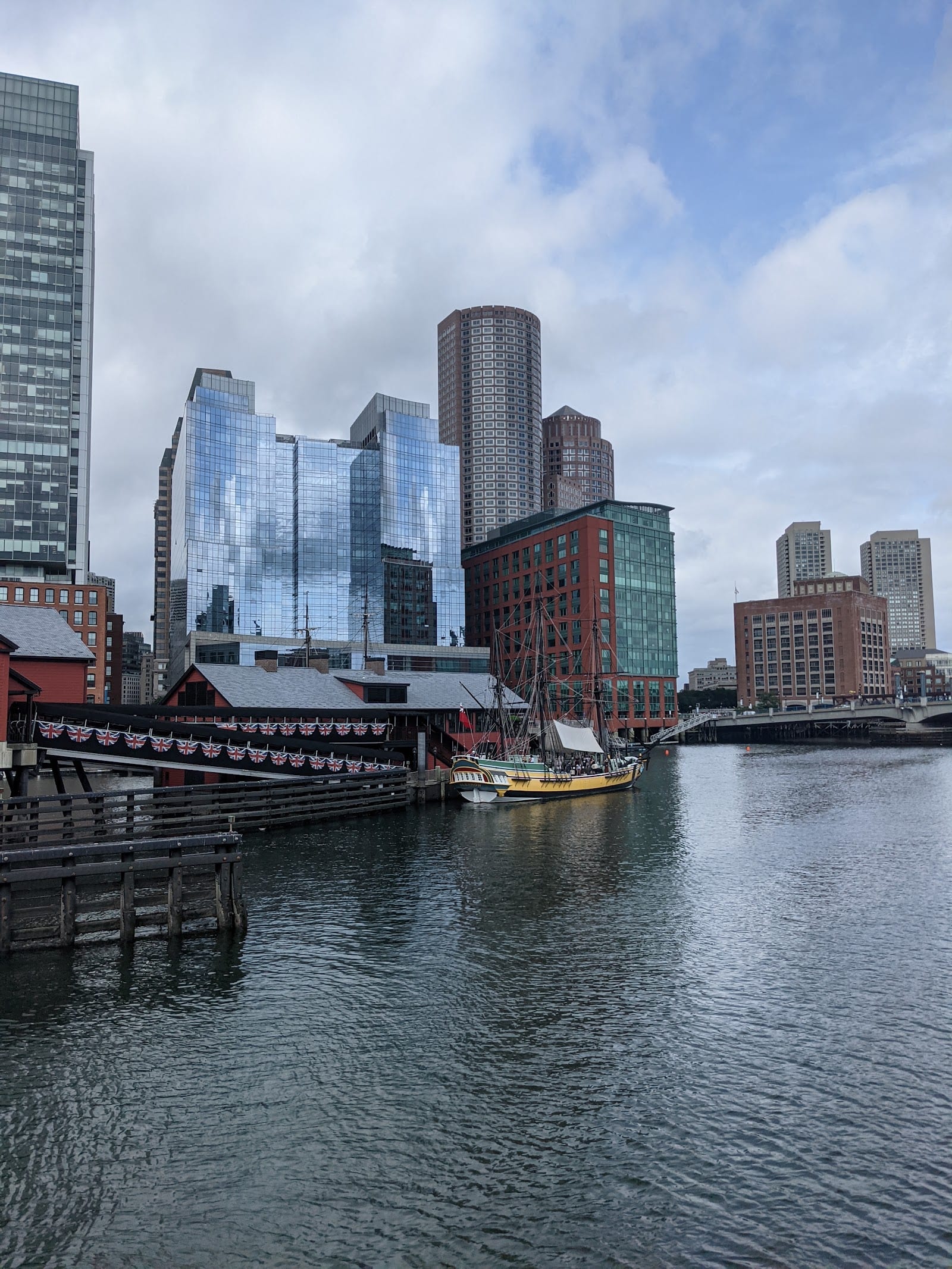 Harbor Walk promenade in the Seaport district