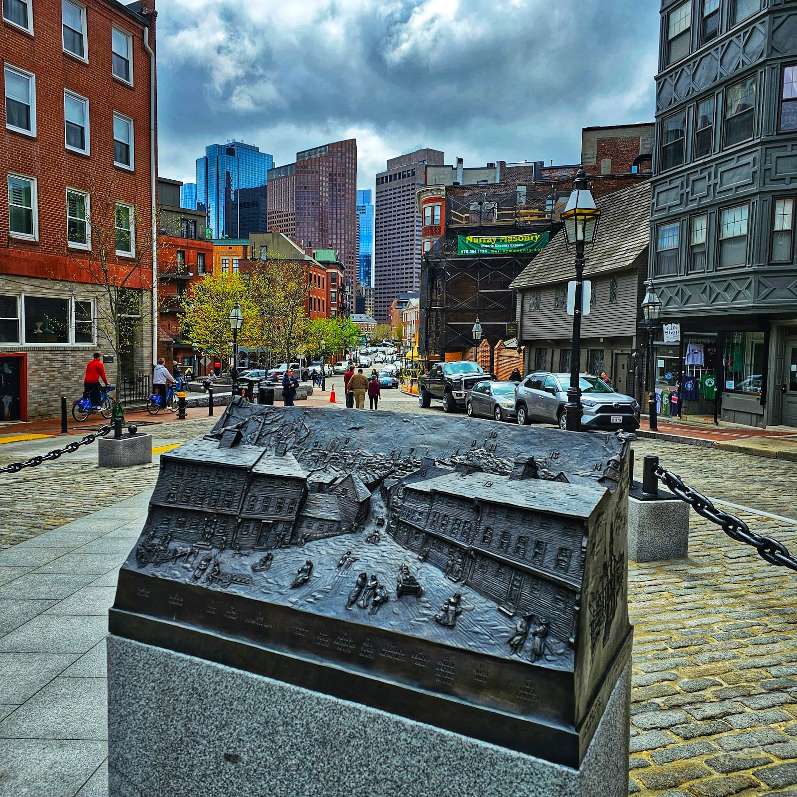 Narrow Hanover Street in Boston's North End