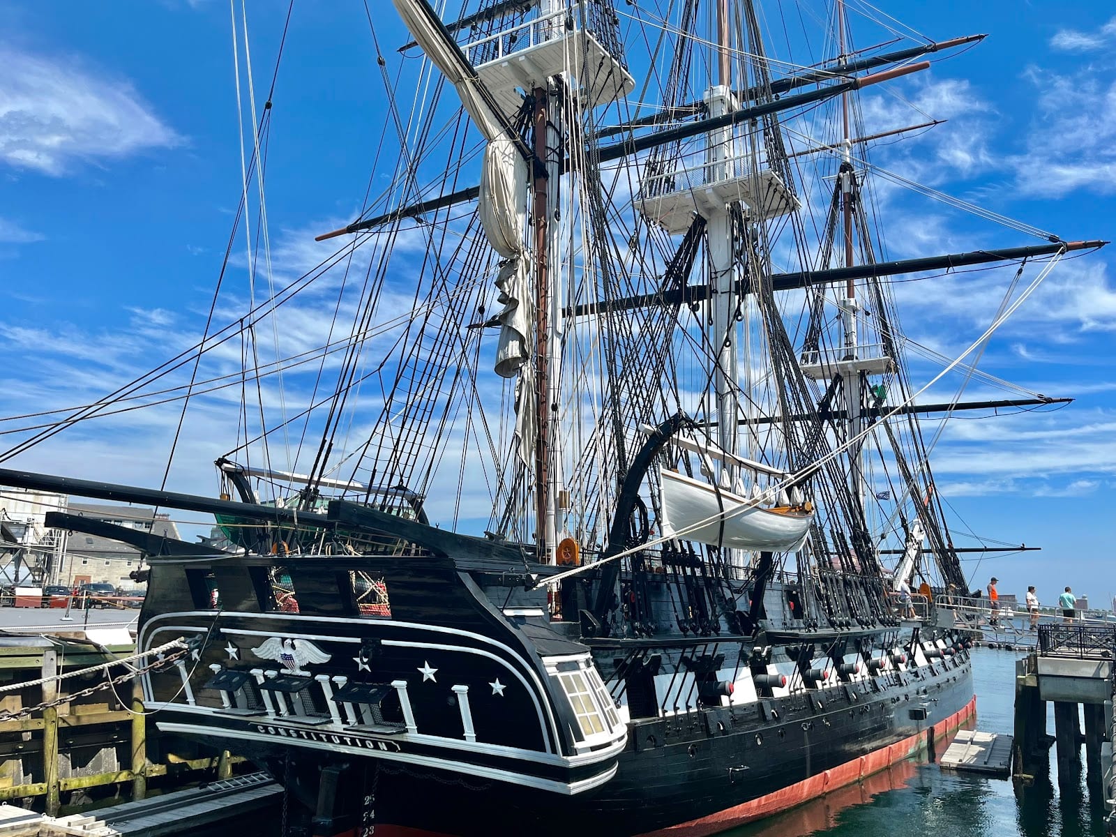 USS Constitution docked at the Charlestown Navy Yard